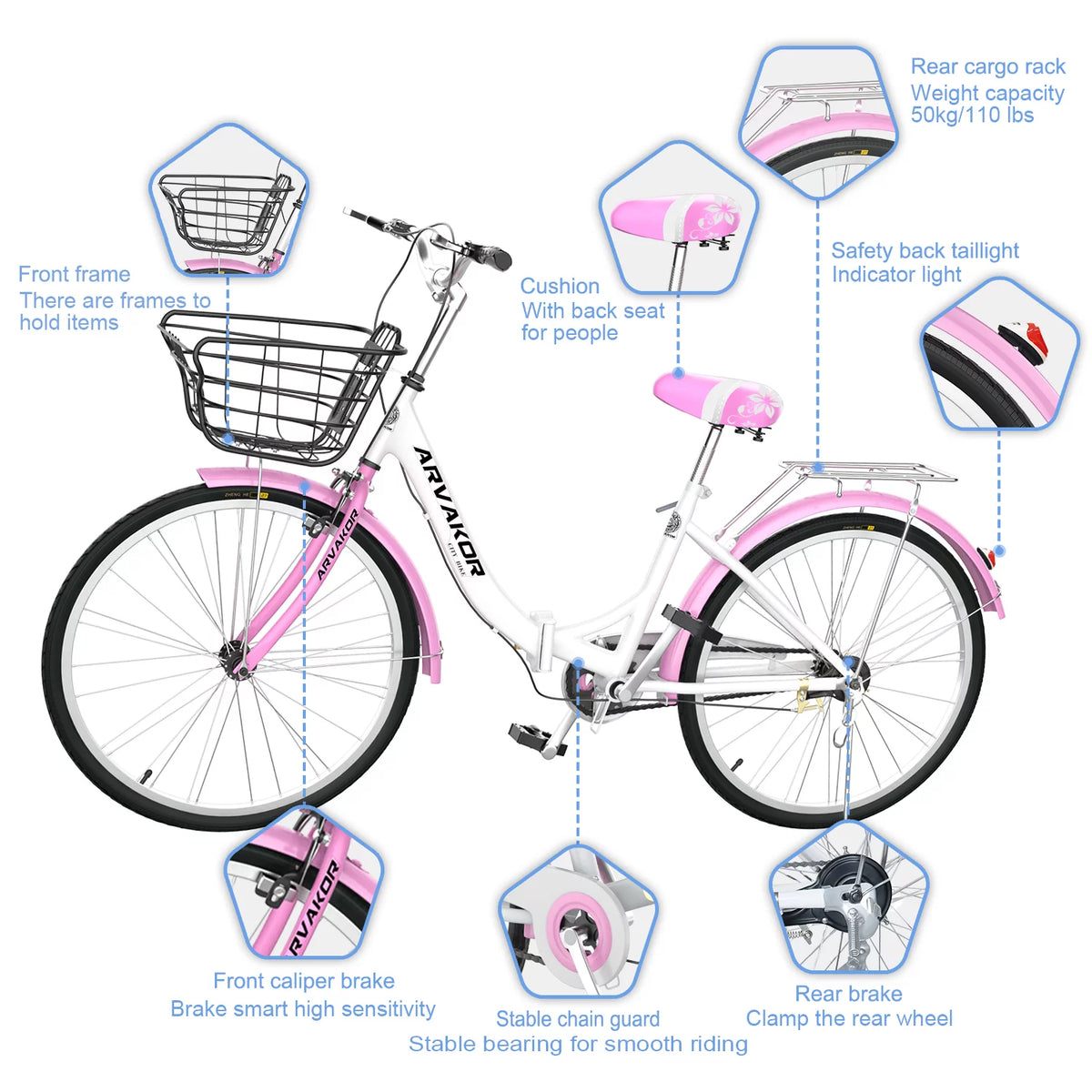26 Inch Beige Cruiser Bike U87832