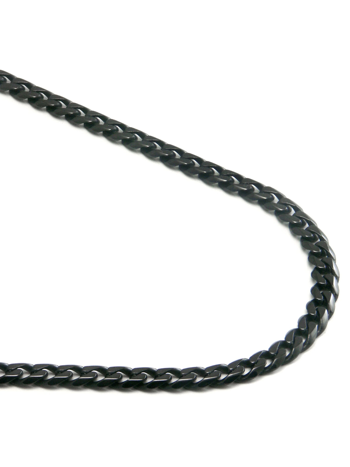 Black Titanium 4MM Curb Chain Necklace 24" M38180