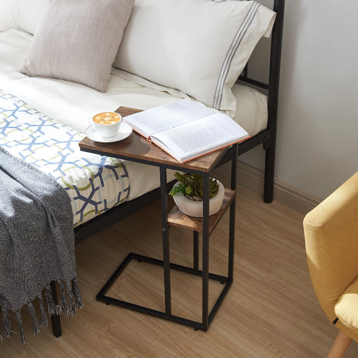 C-Shape Side Table with Storage Shelf N44393
