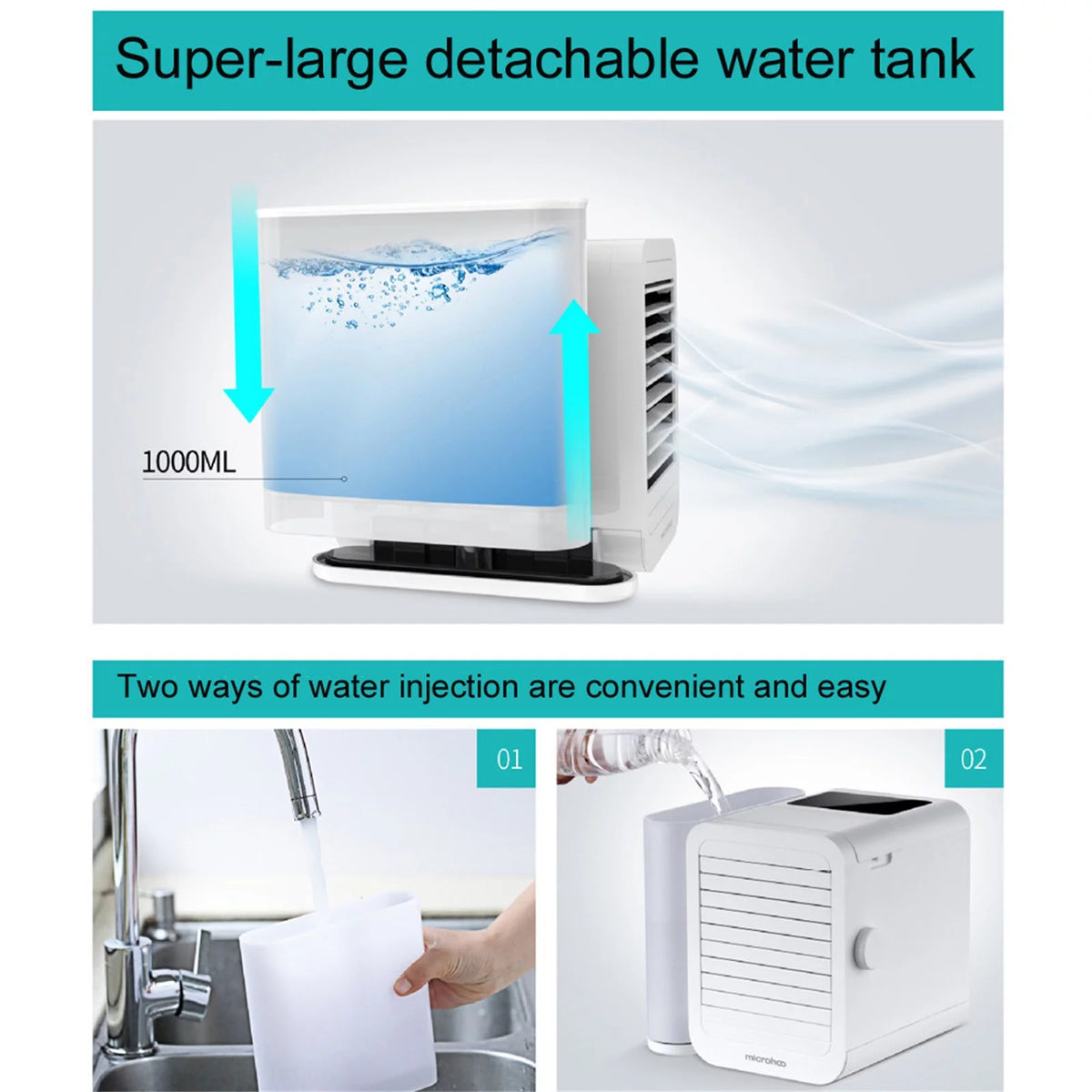 Portable Mini USB Air Conditioner with Night Light M8129