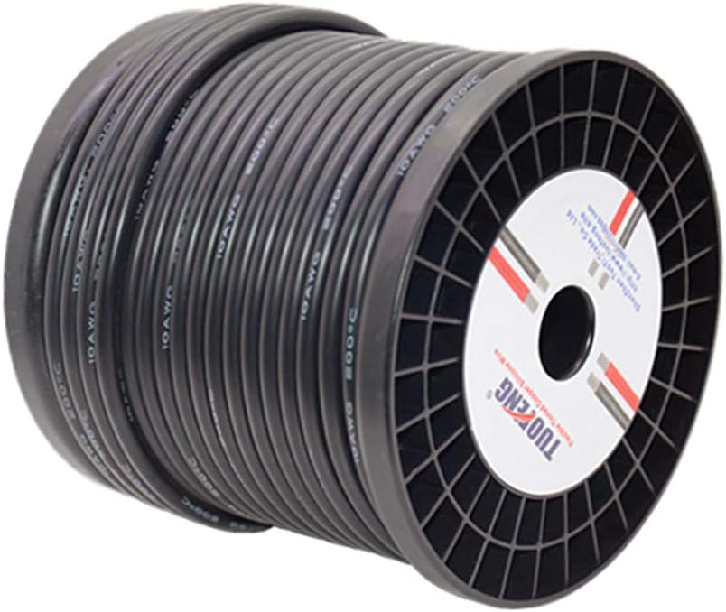 10 AWG Silicone Wire 90 Feet Black Stranded Tinned Copper Wire Pack of 2 K994