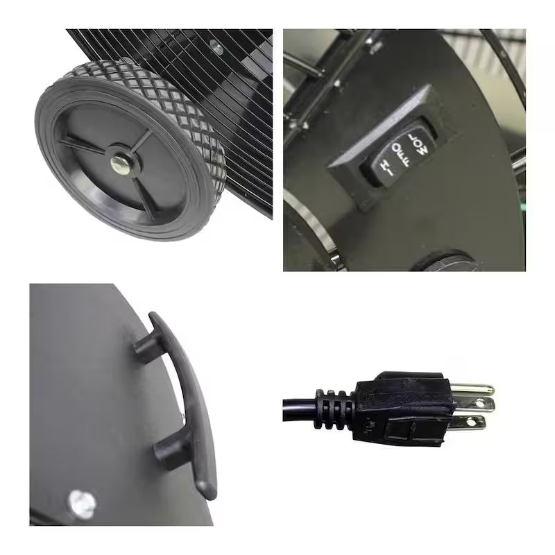 48 In. 2-Speed Belt Drive Drum Fan Black Poly Housing B62776
