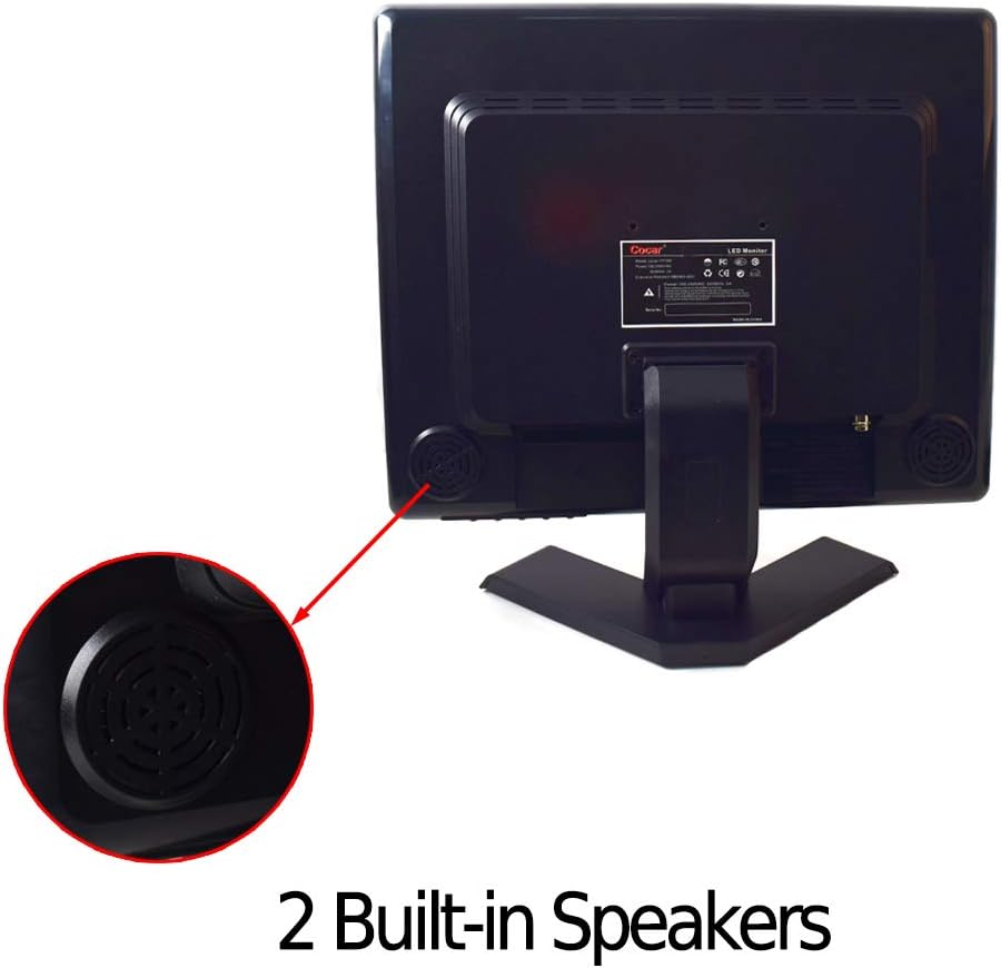 19 inch CCTV Security Monitor with BNC VGA HDMI AV Built-in Speaker 4:3 HD Display LCD Screen W661