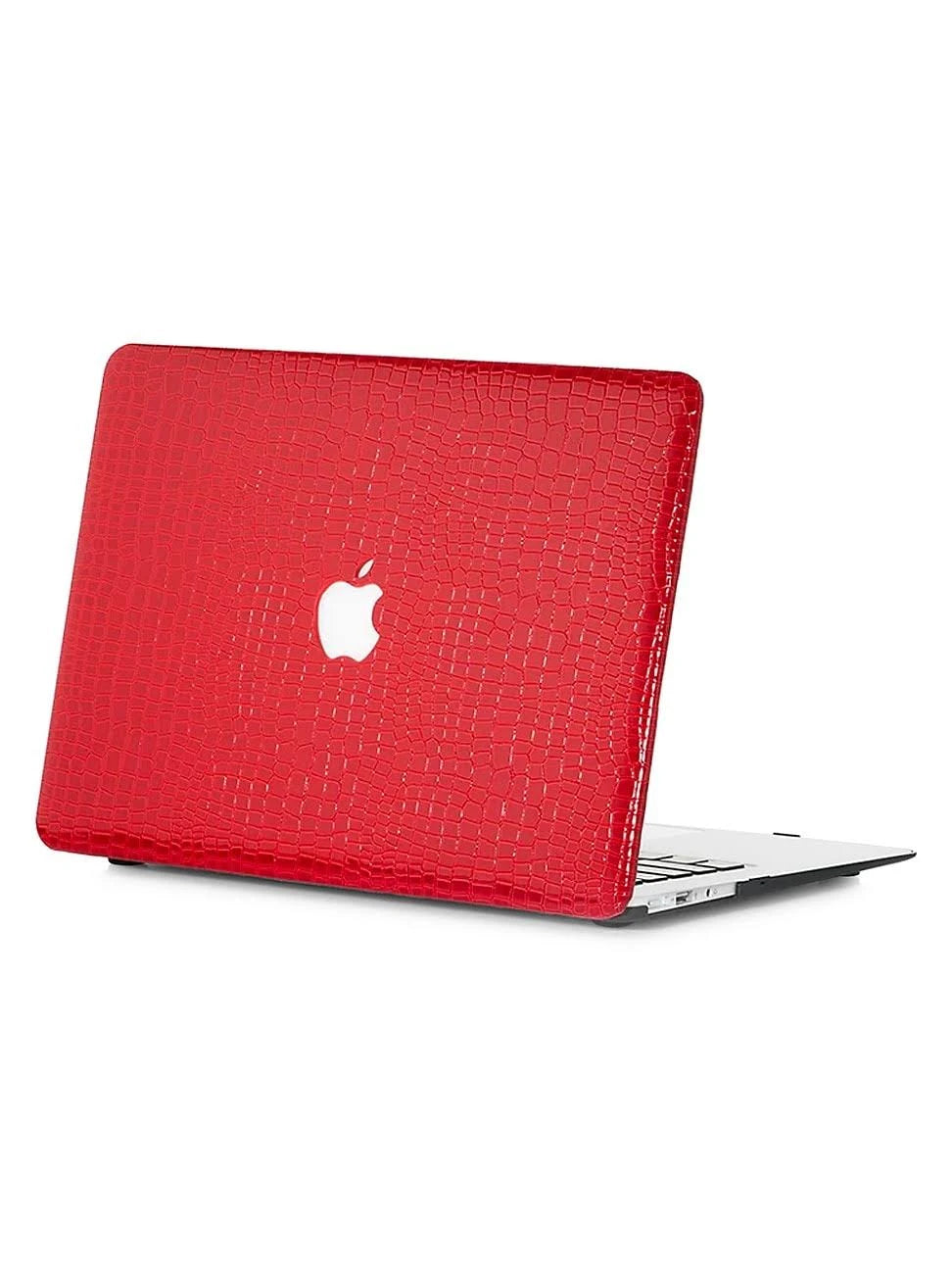 Crimson Crocodile-Embossed MacBook Case H7511