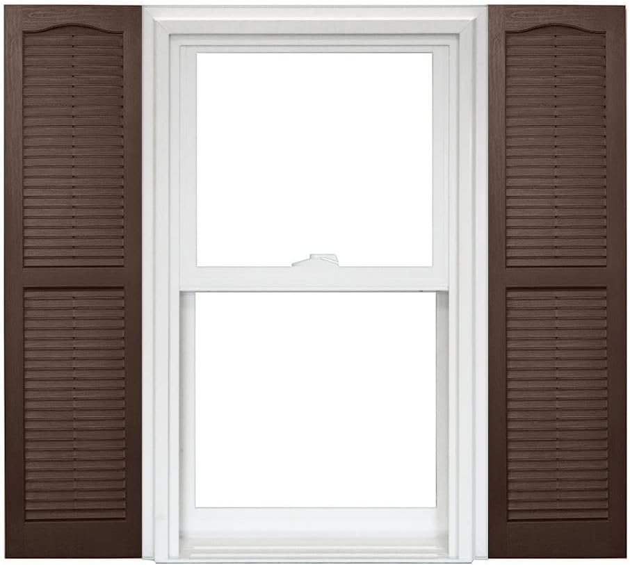 Black Vinyl Louver Shutters (1 Pair) 14-1/2in. x 55in. T902