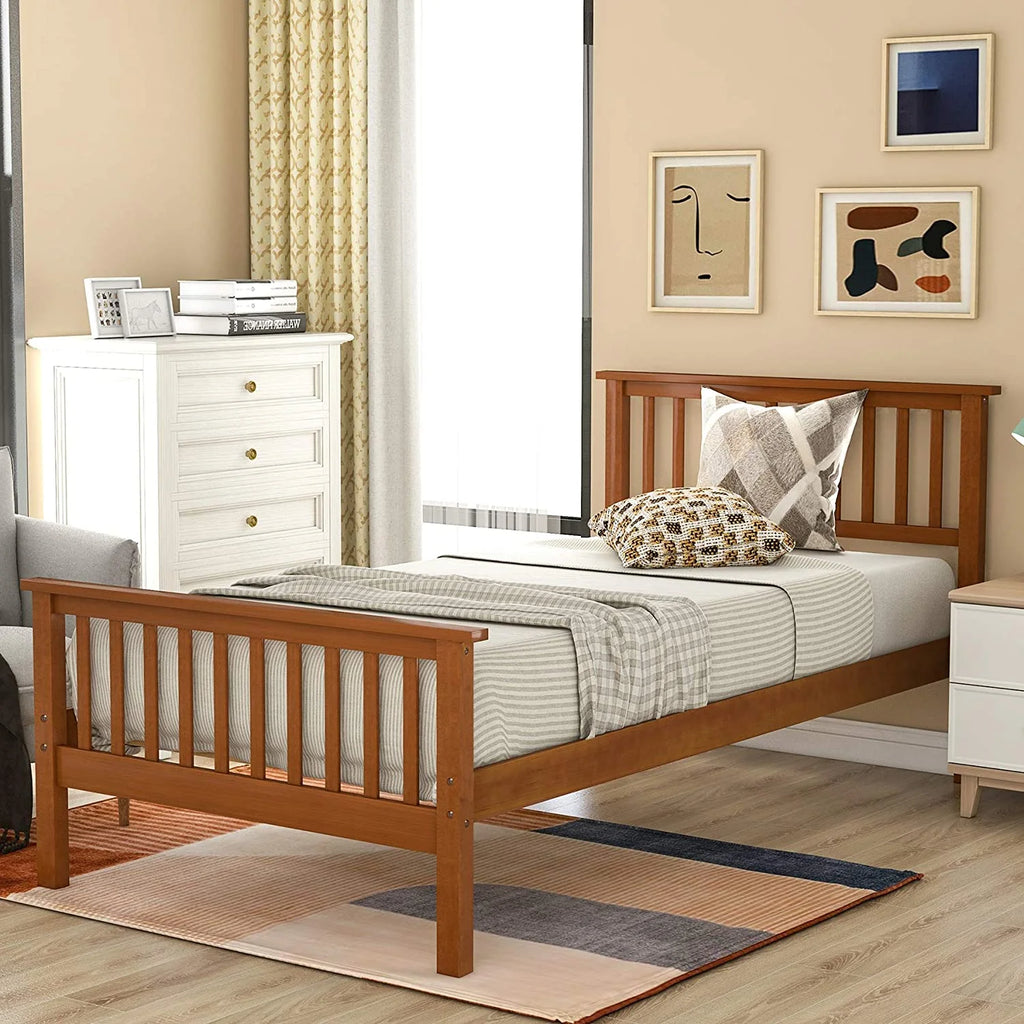 Twin Wood Platform Bed Frame Y584891