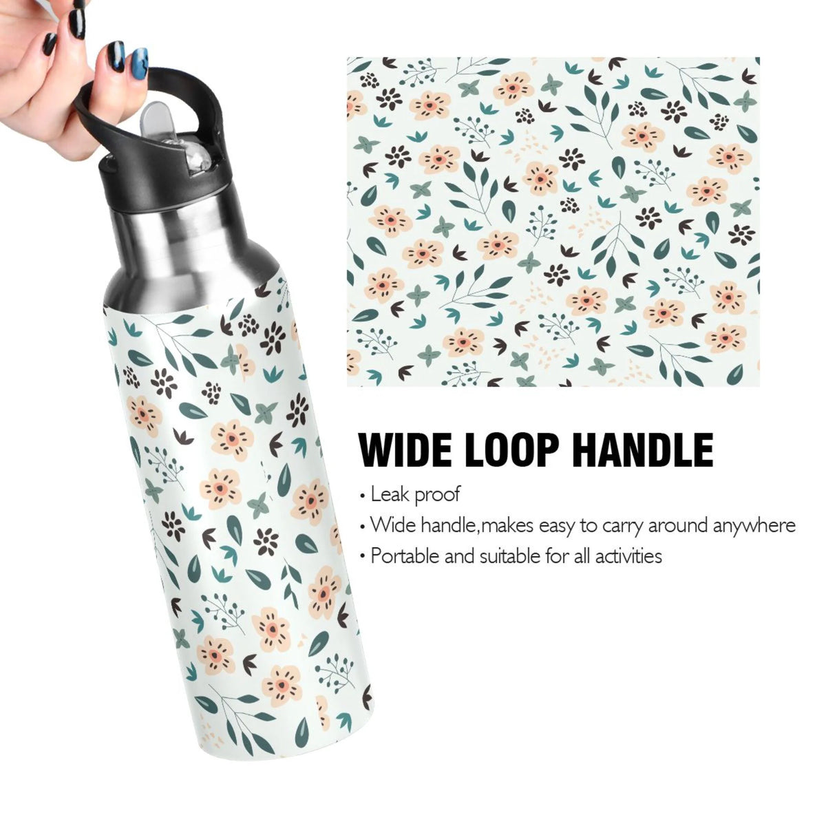 Stainless Steel Insulated Water Bottle with Straw Lid N139004
