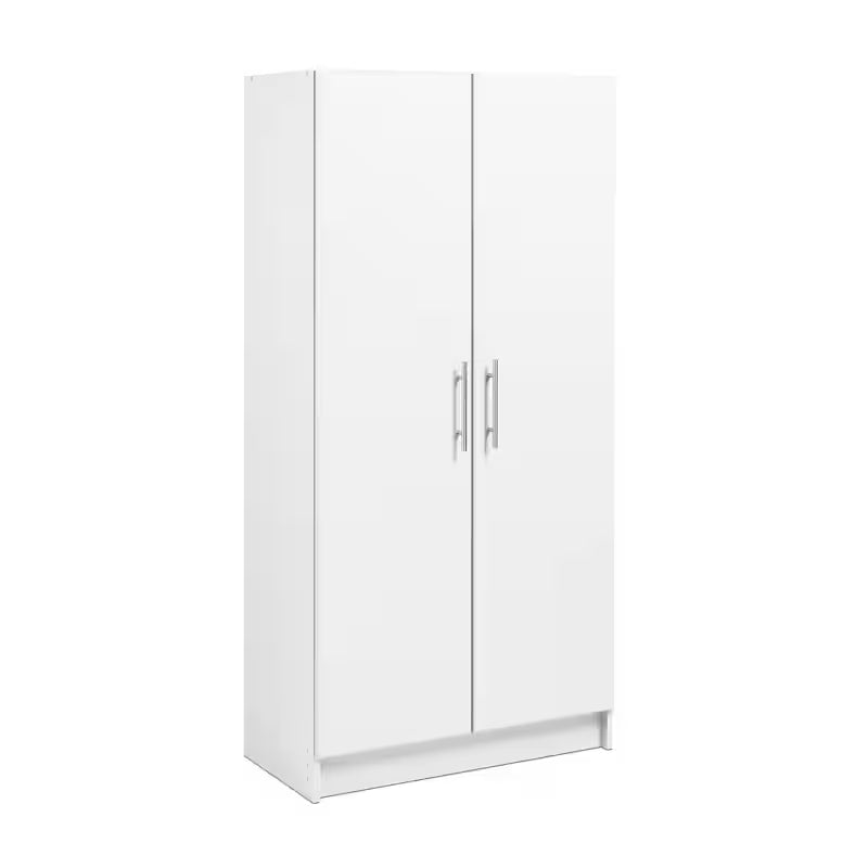 White Wood Freestanding Garage Cabinet D8703