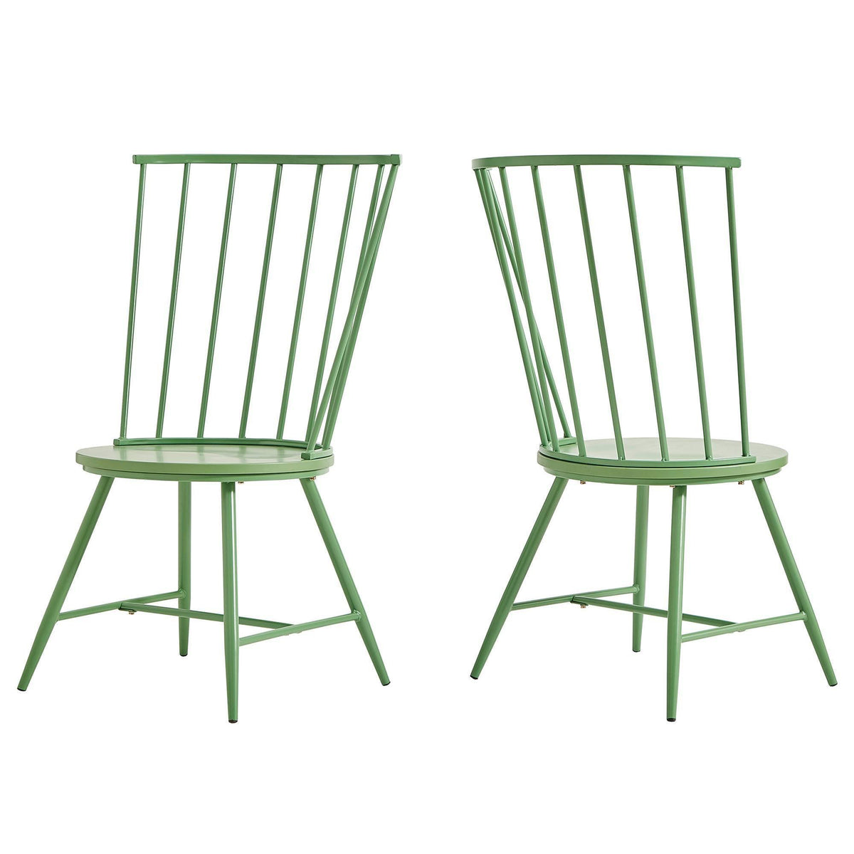 Set of 2 Green High Back Dining Chairs X978222