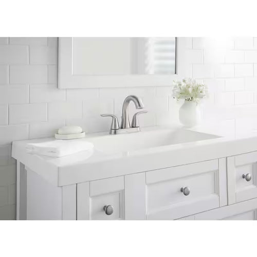 2-Handle 4 in. Centerset Bathroom Faucet in Brushed Nickel O15897