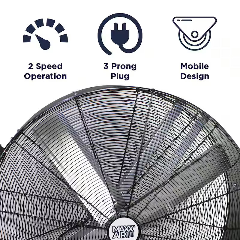 48 In. 2-Speed Belt Drive Drum Fan Black Poly Housing B62776