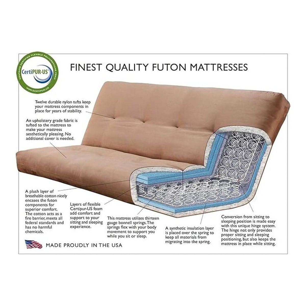 Full Futon Frame with Storage Drawers C700