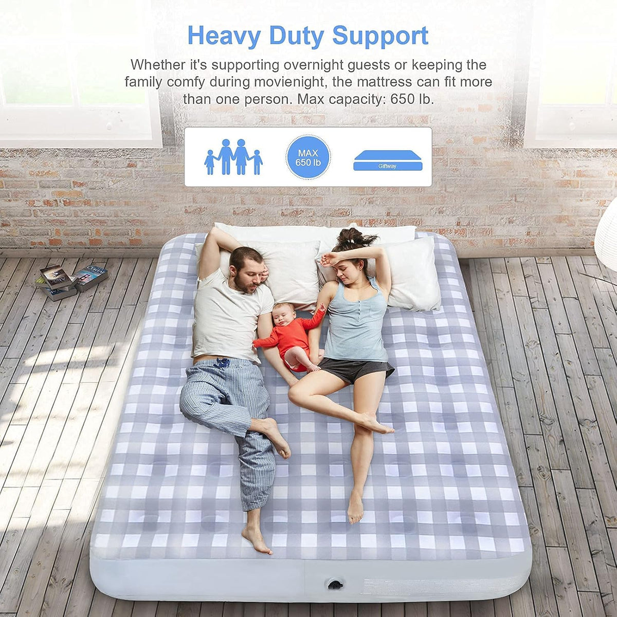 Queen Air Mattress with Flocked Top Waterproof Cover Repair Kit W728