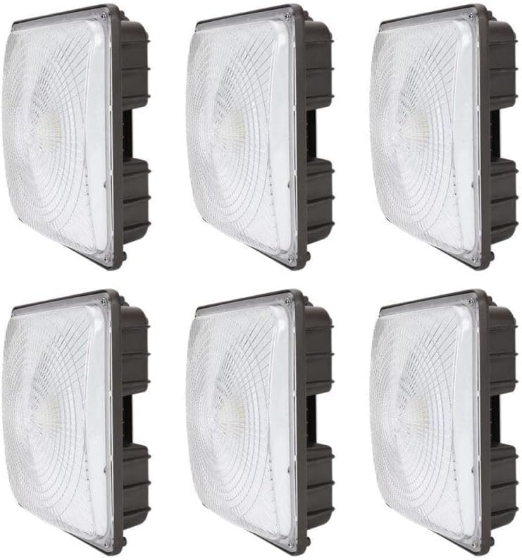 6 Pack 60W LED Canopy Area Light, 8000 Lumens, 5000K Cool White G355611