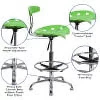 Apple Green and Chrome Drafting Stool with Tractor Seat Y622