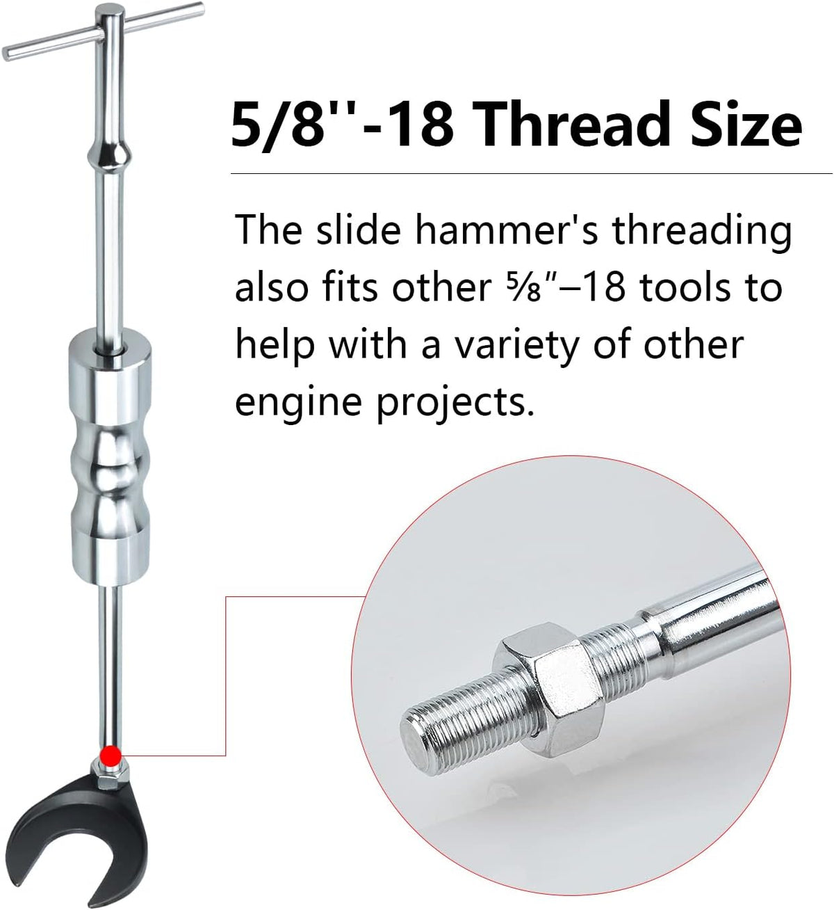 Inner CV Axle Puller Tool Set with 5/8"-18 Slide Hammer & Adapter, Pack of 2 L9864