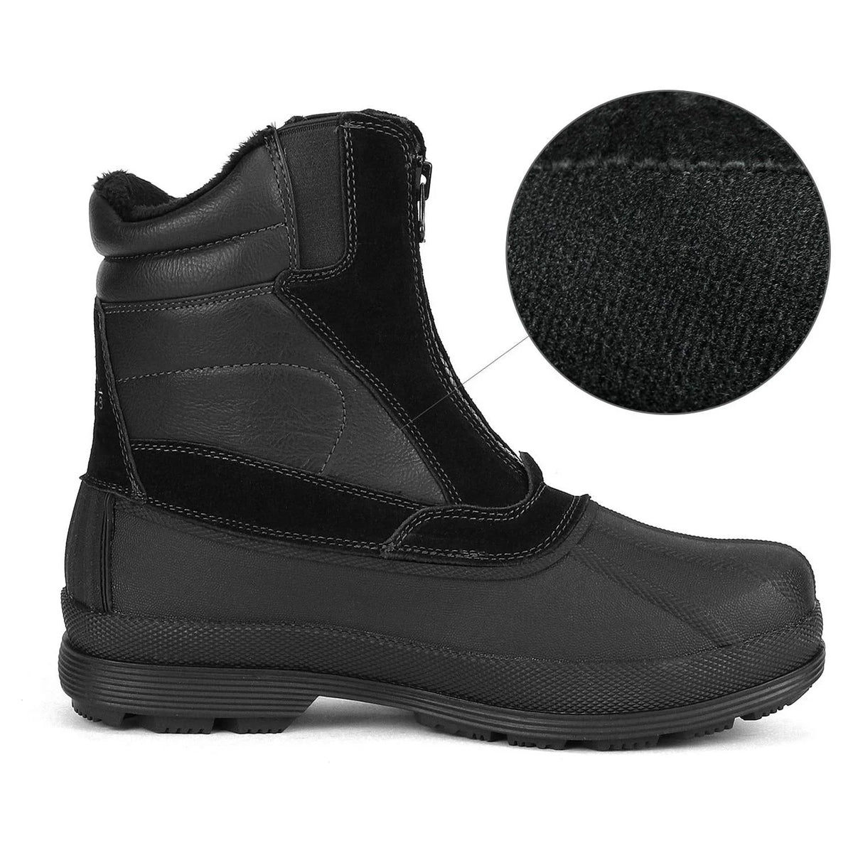 Black Insulated Waterproof Snow Boots I2526