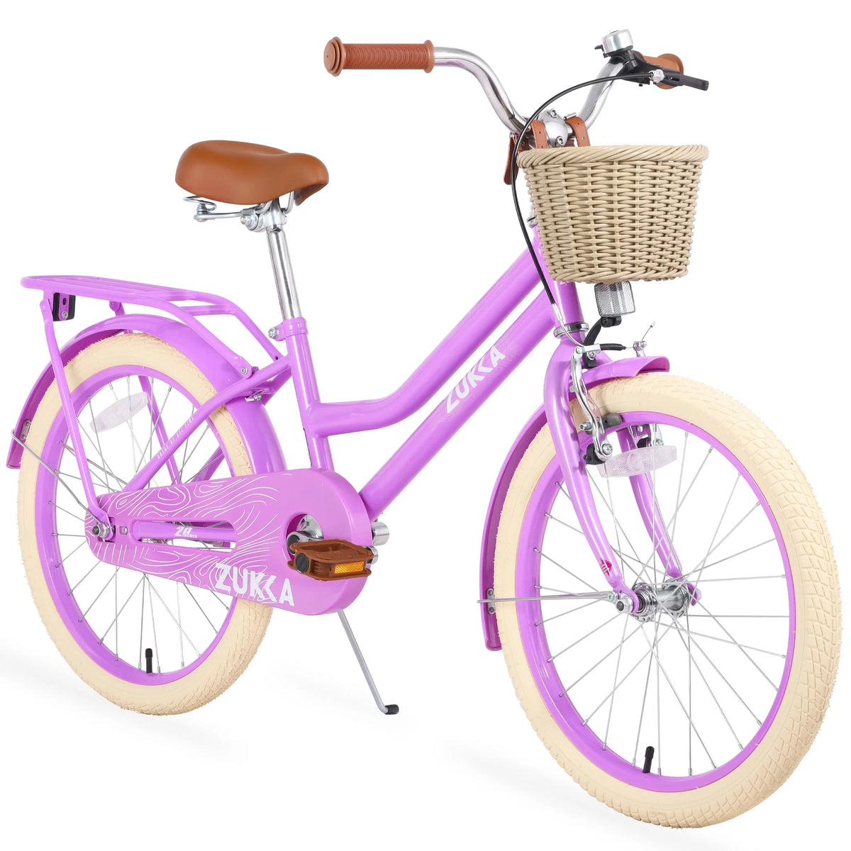 White 20 Kids Bike with Basket and Coaster Brake A183