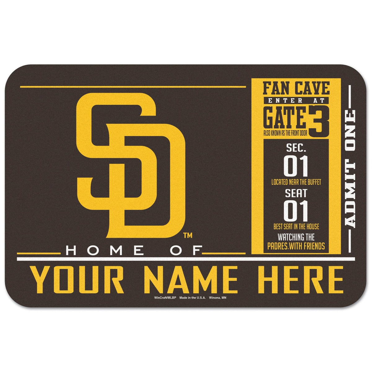 San Diego Padres 20 x 30 Floor Mat X9990