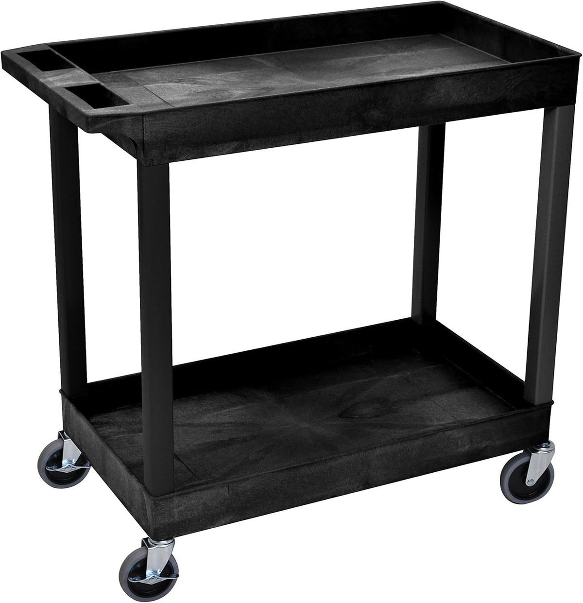 Black Tub Storage Cart 2 Shelves X284612