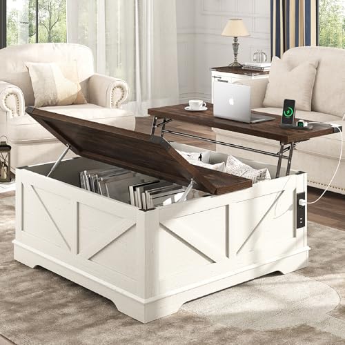40” Lift Top Coffee Table with Power Outlets and Hidden Storage X222698