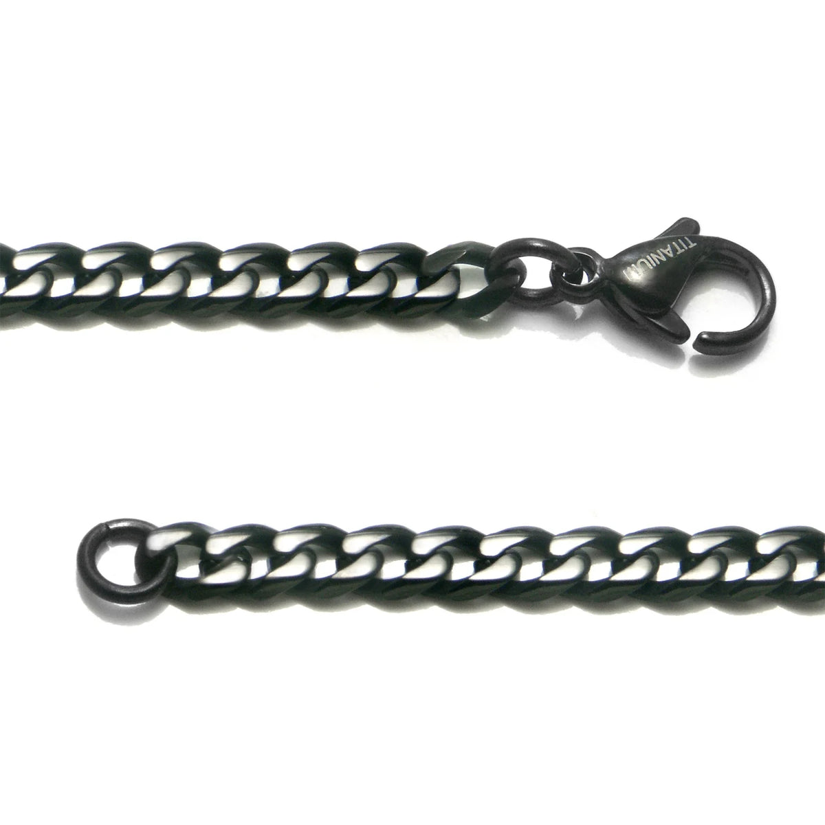Black Titanium 4MM Curb Chain Necklace 24" M38180