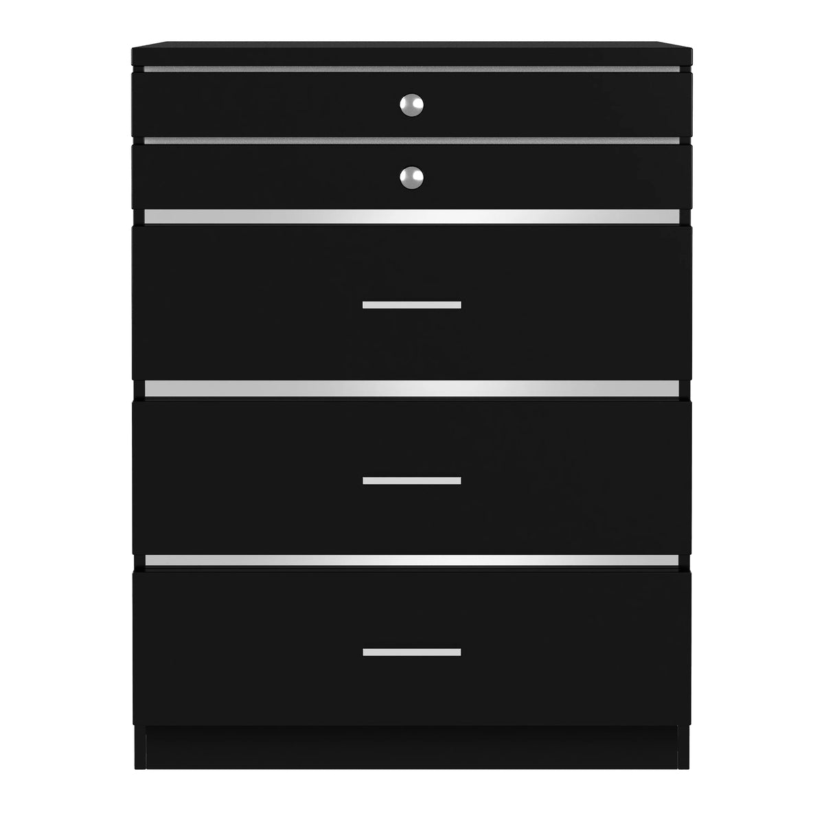 Black 5-Drawer Wood Vanity Chest S224