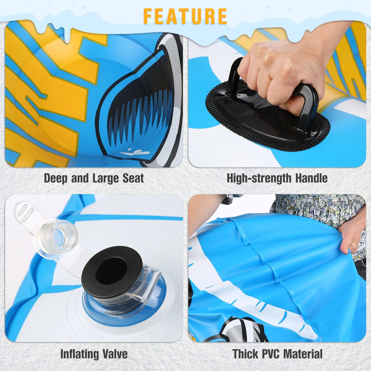 47 Inch Inflatable Snow Tube Sled U440998