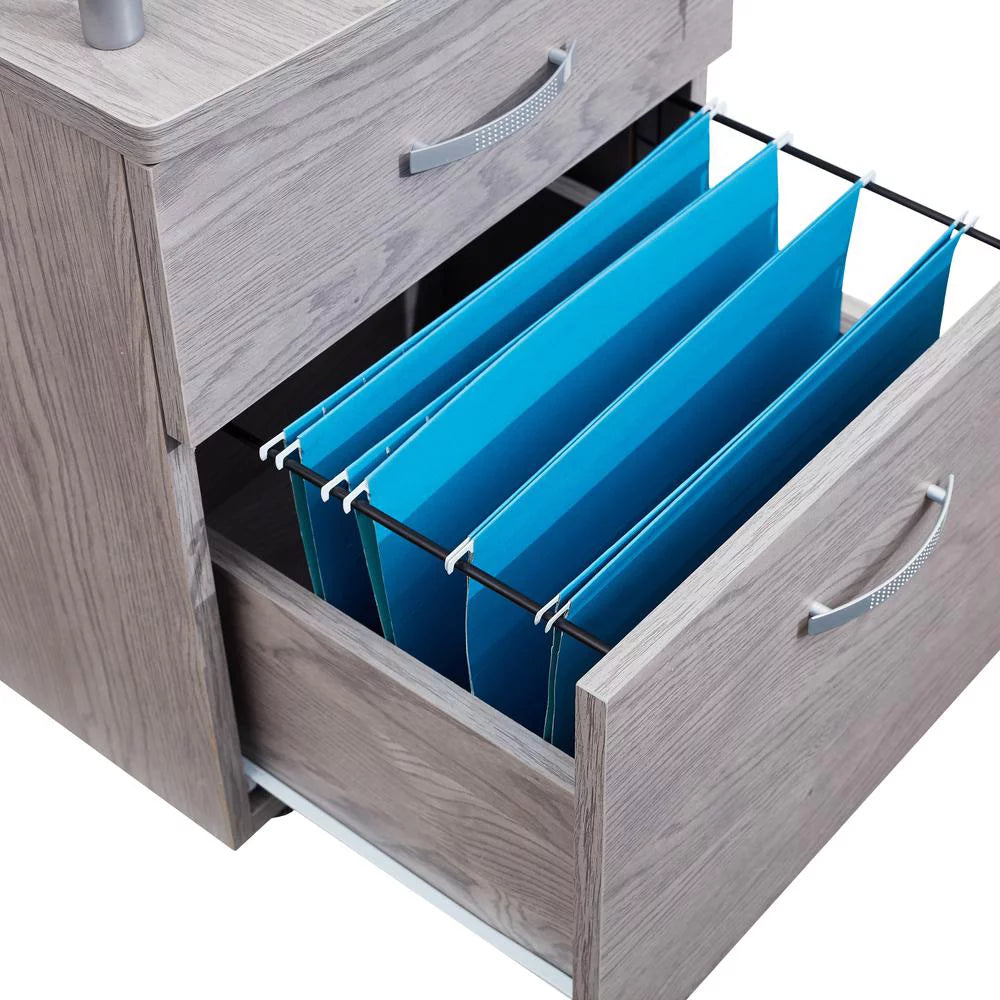 Rolling File Cabinet with Glass Top Z694