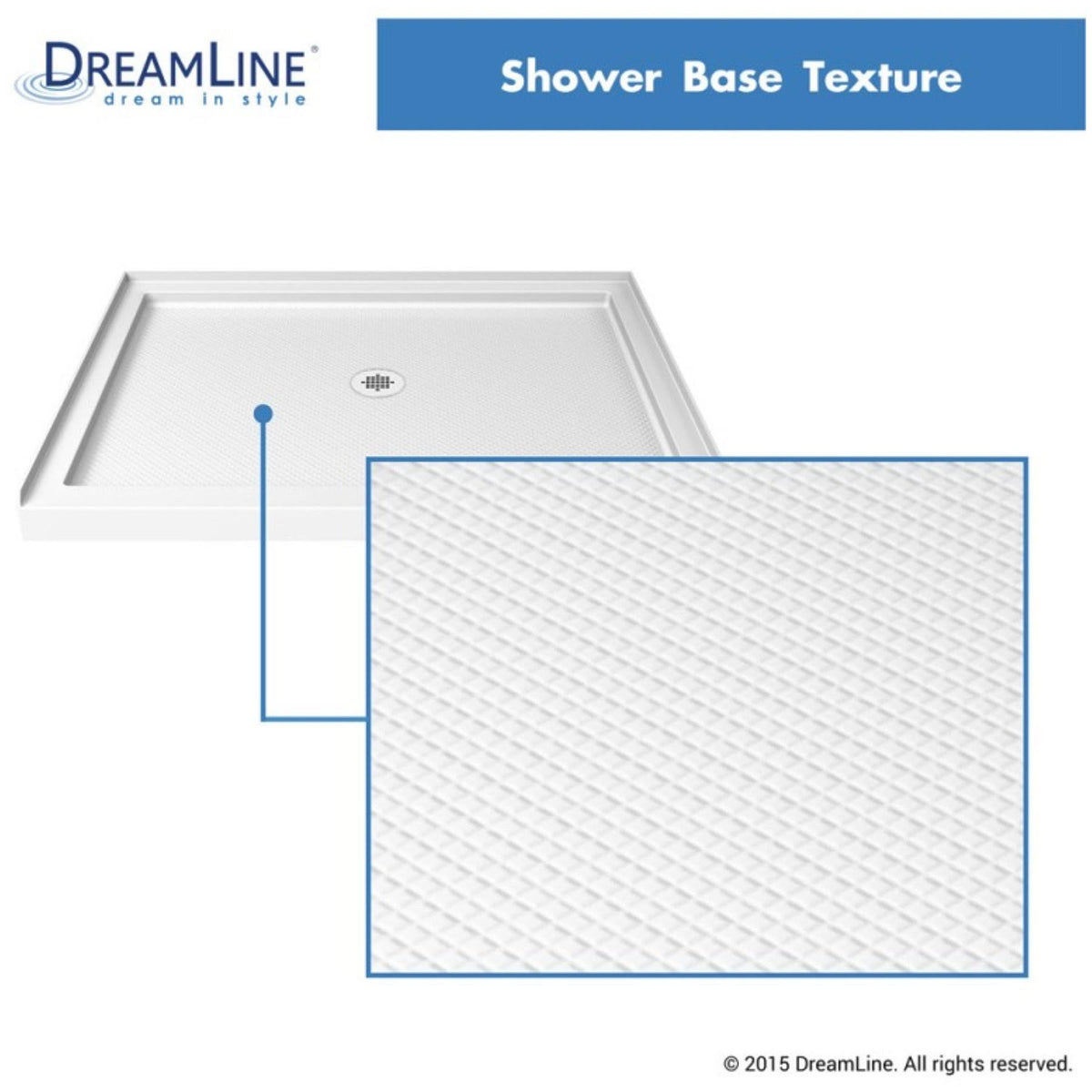 Slimline 32 x 48 inch Single Threshold Shower Base, Center Drain Y142