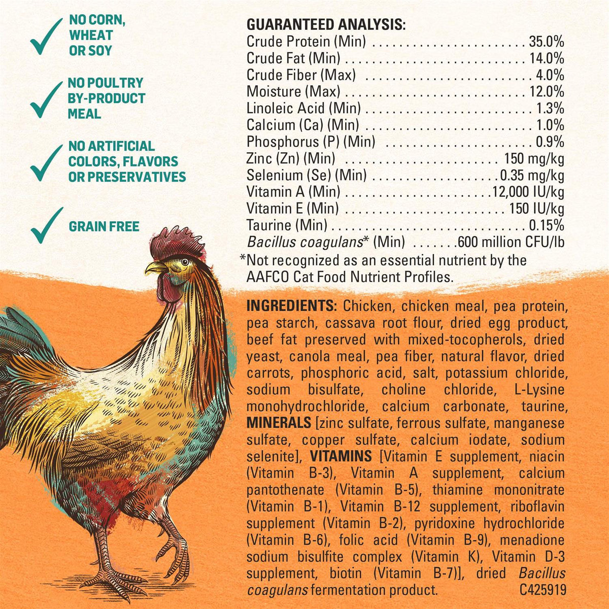 Grain Free White Meat Chicken & Egg Recipe Natural Dry Cat Food S4488