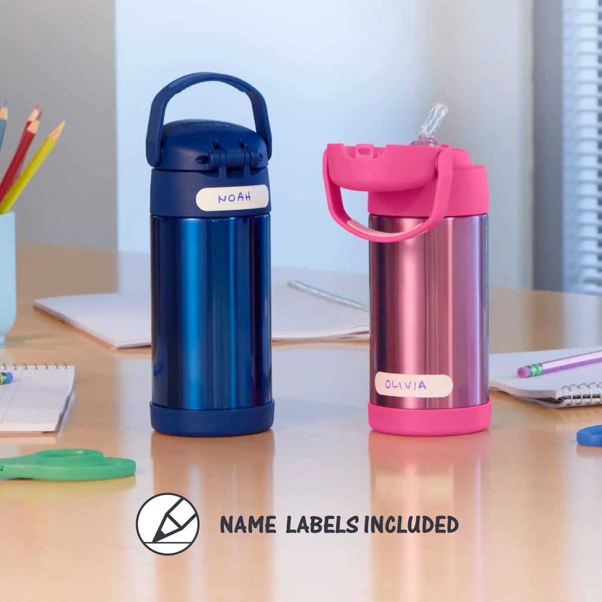 Bluey 12 Ounce Stainless Steel Kids Straw Bottle D11053