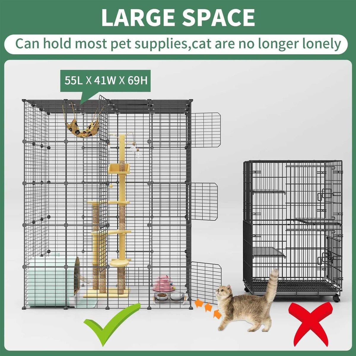 Large Indoor Cat Cage Metal Wire Playpen U2421