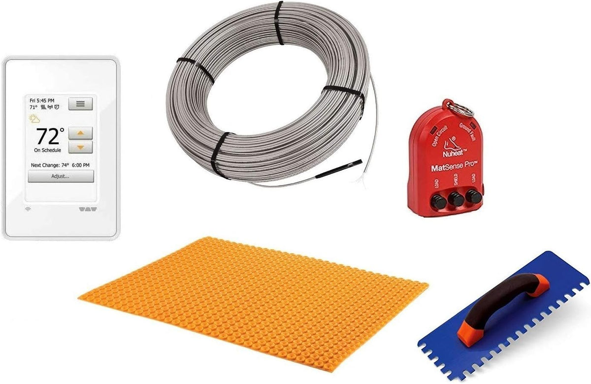 Performance Floor Heating Kit 11 Square Feet with WiFi Touchscreen Programmable Thermostat, Heat Membrane, Heat Cable Q4998