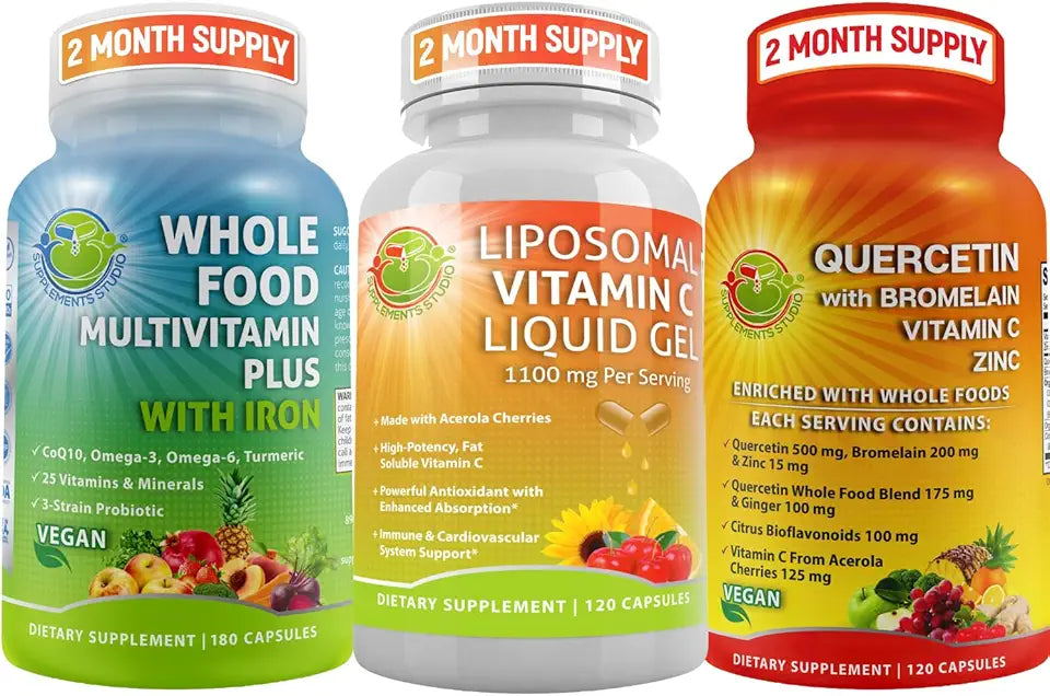 Vitamin C Liquid Gel Capsules with Iron & Quercetin with Bromelain Vitamin C and Zinc Z5461