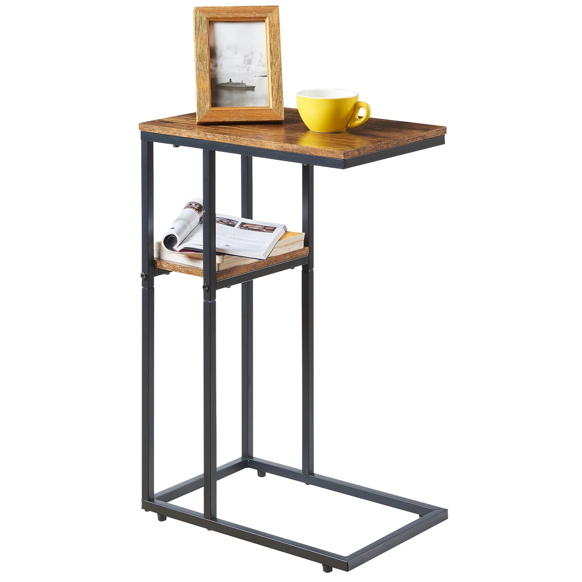 C-Shape Side Table with Storage Shelf N44393