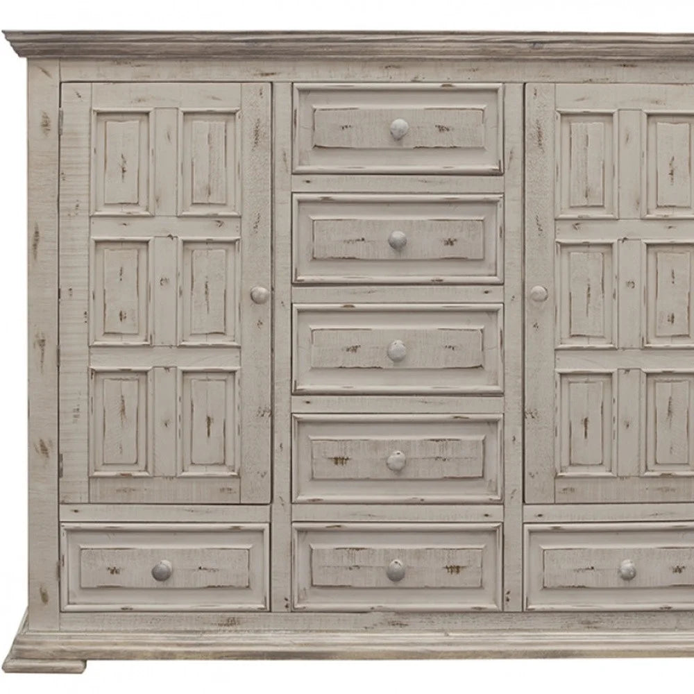 White Solid Wood 7 Drawer Chest K158294