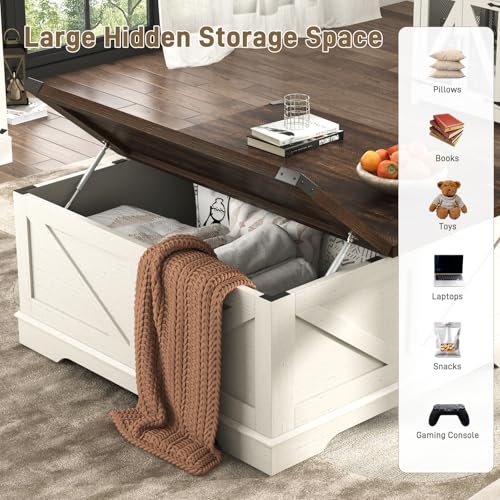 40” Lift Top Coffee Table with Power Outlets and Hidden Storage X222698