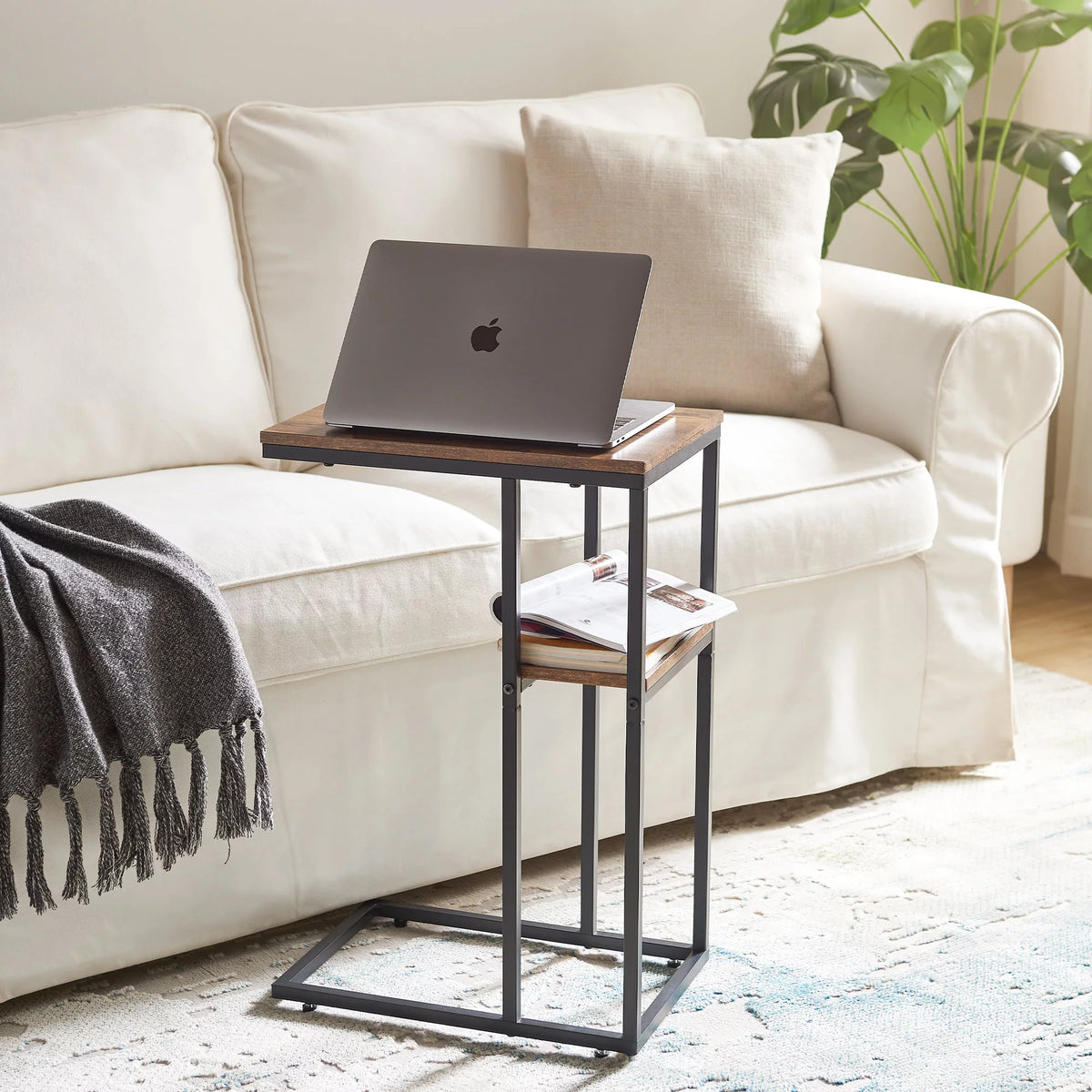 C-Shape Side Table with Storage Shelf N44393