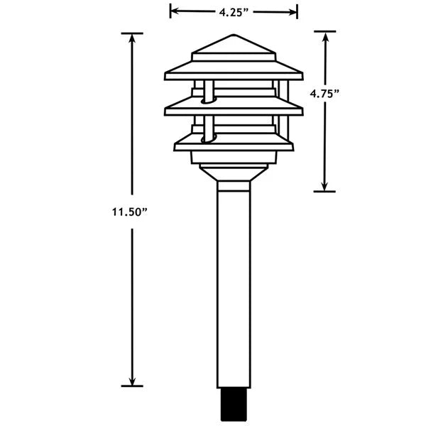 3-Tier Brass Path Light L678