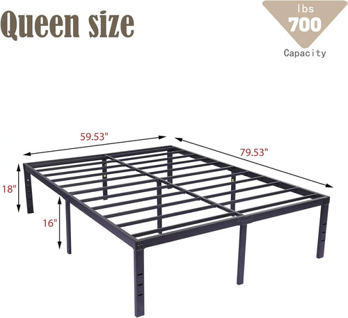 18 Inch Queen Size Metal Bed Frame N692