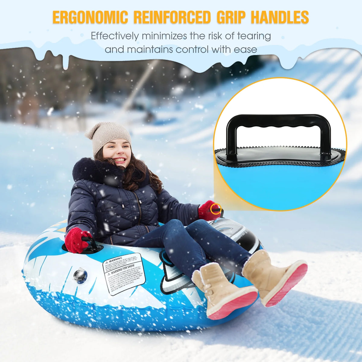 47 Inch Inflatable Snow Tube Sled U440998