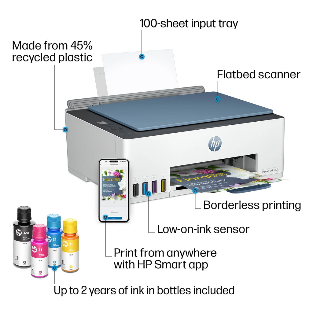 Wireless All-in-One Color Inkjet Tank Printer L582728
