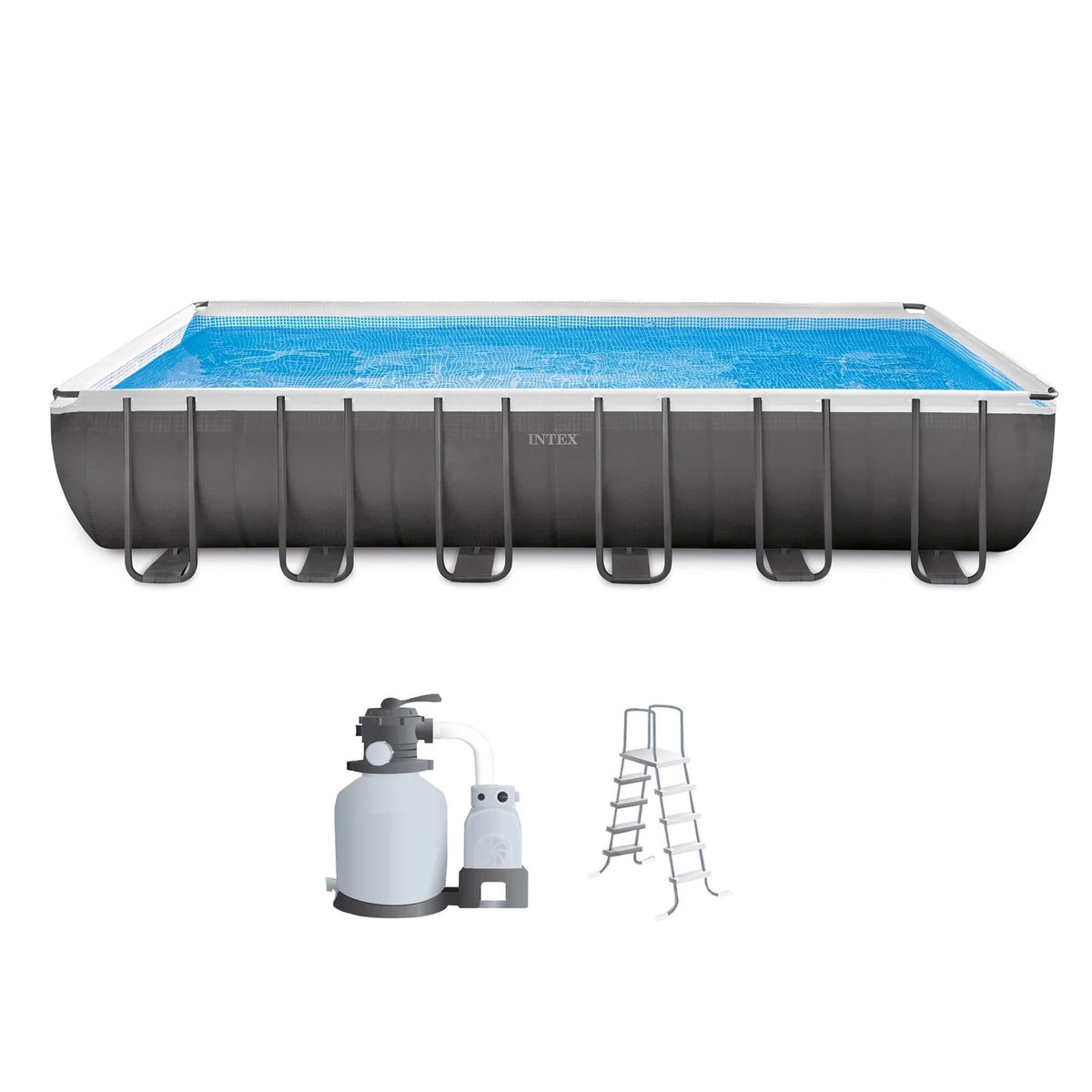 12' x 24' Rectangle Metal Frame Above Ground Pool J4782