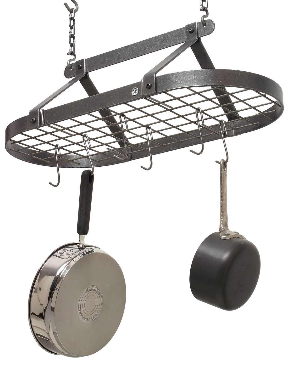 Hammered Steel Oval Pot Rack Y324628