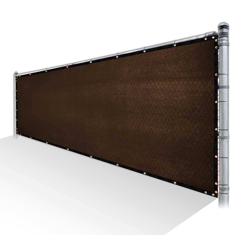 Brown Privacy Fence Screen Mesh with Reinforced Grommets O7577