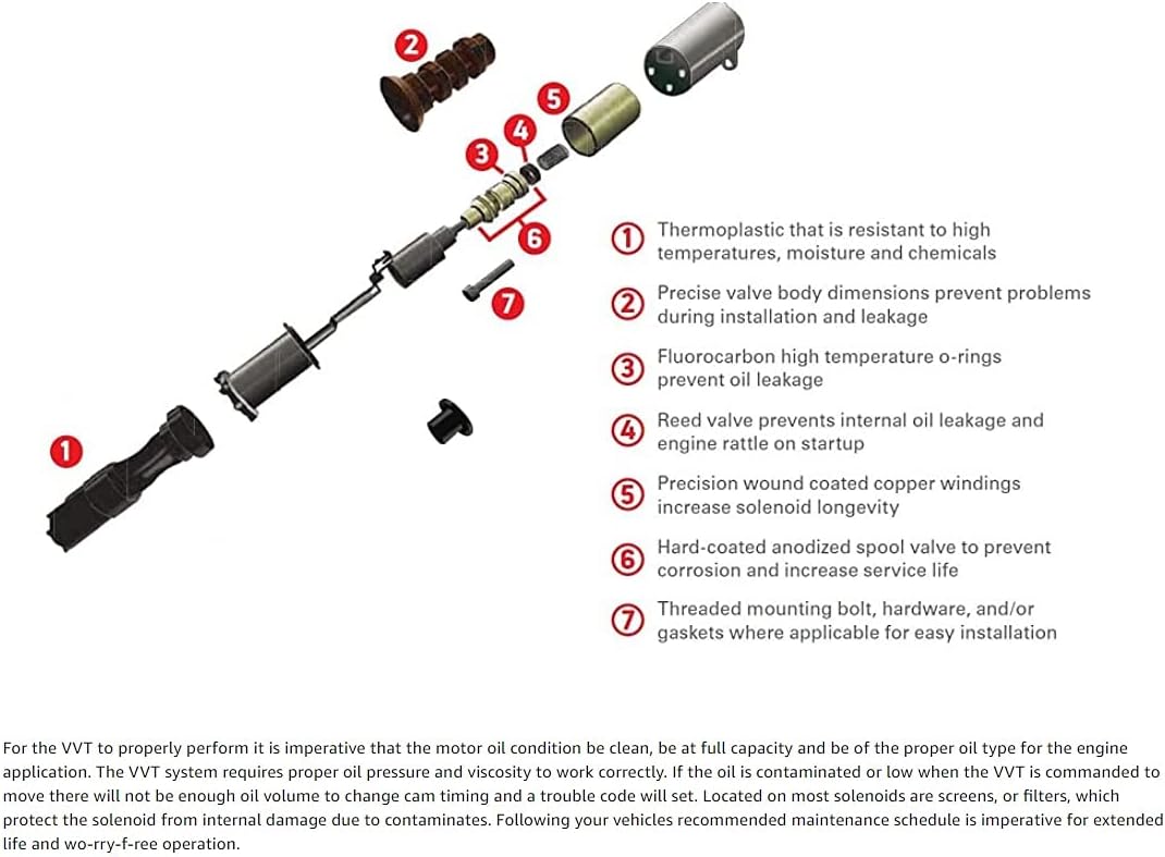 4PCS Camshaft Position Solenoid Timing Actuator Oil Control Valve V6 2.8L 3.0L 3.2L 3.6L Pack of 2 K7321