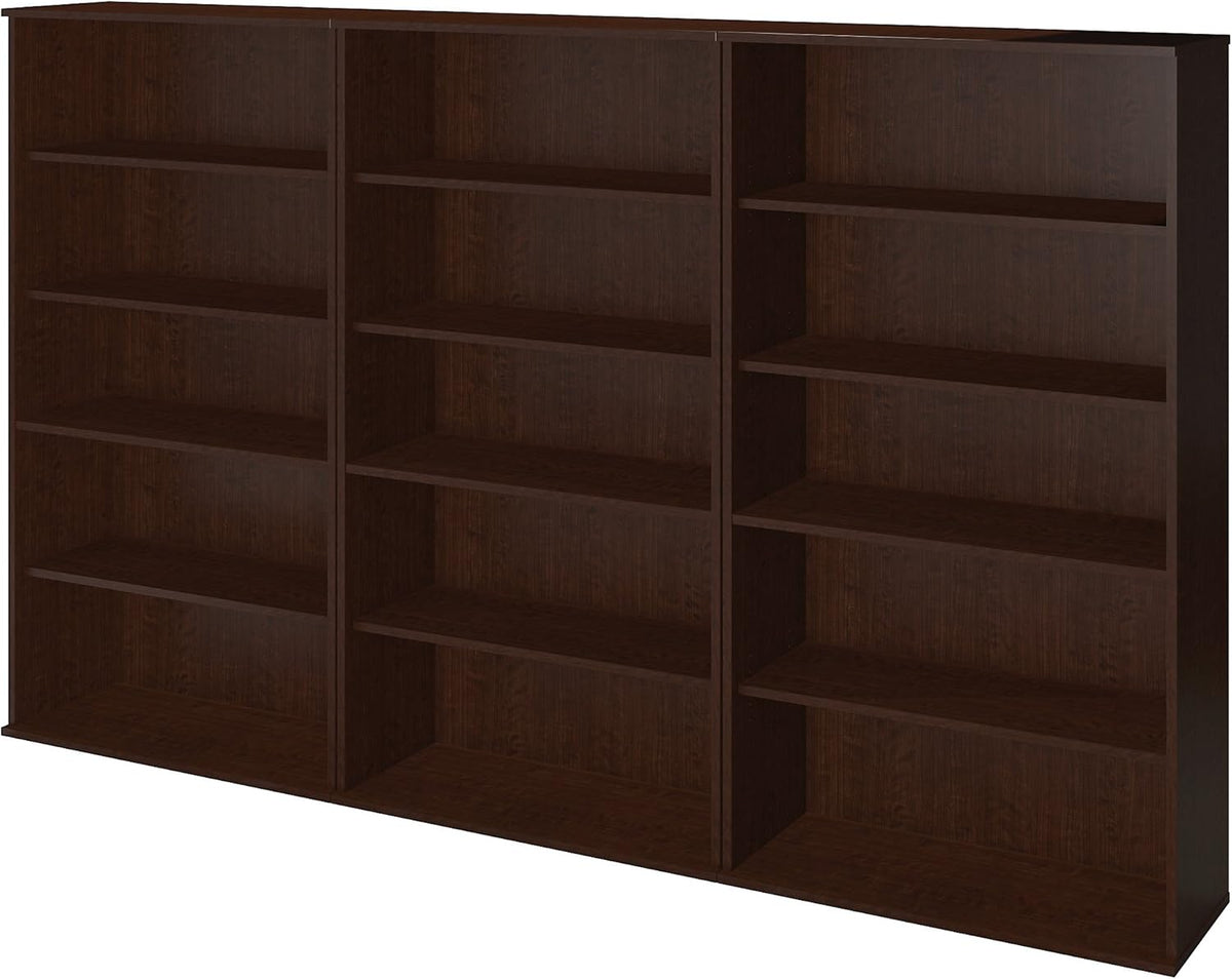 66H Bookcase Storage Wall in Mocha Cherry Q949