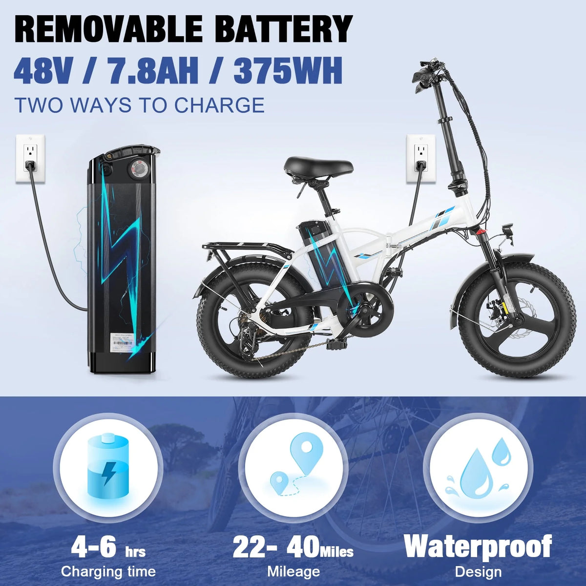 Fat Tire Folding Electric Bike with LCD Display Q972632