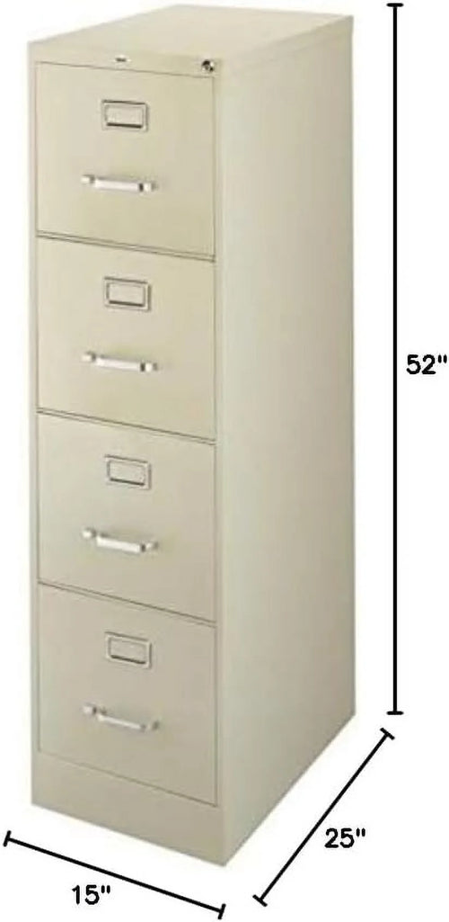 25" 4-Drawer Metal Vertical File Cabinet In Beige Q721